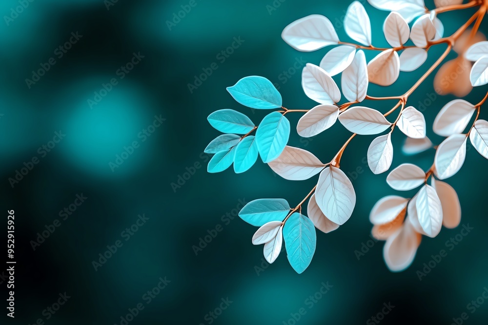 Poster mint color abstract landscape with soft gradients and serene scenes, captured in a photo where an ab