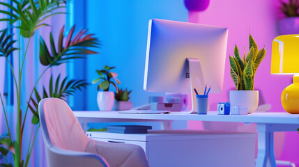 a home office being sanitized with UV light
