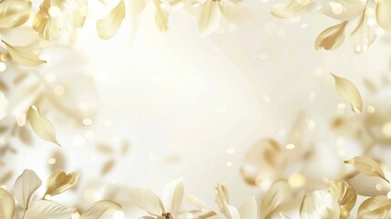 Abstract white background with gold wavy curve