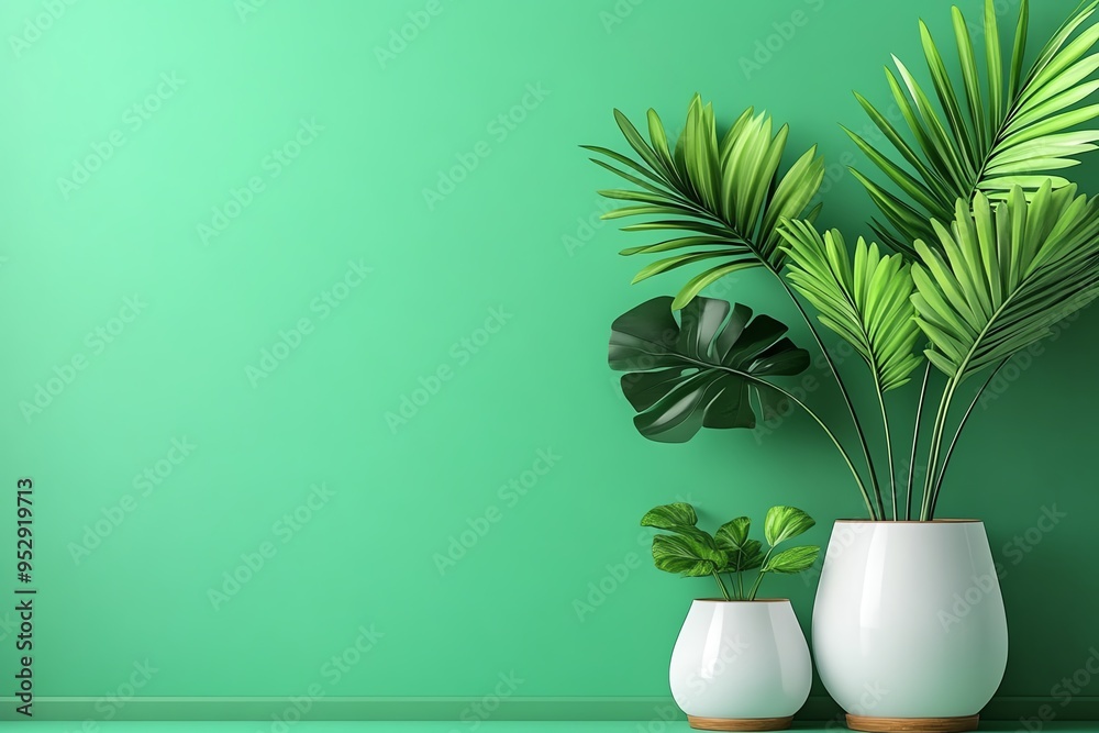 Poster mint color interior design with a focus on simplicity and elegance, depicted in an artwork where an 