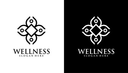 Yoga person wellness logo template element