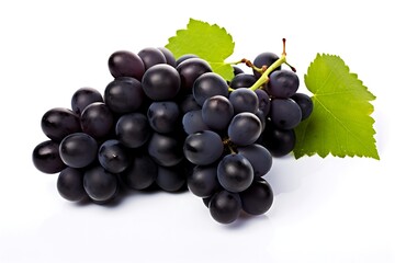 Fototapeta premium Black grapess isolated on white background