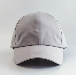 gray cap on a white background, smooth fabric, mockup, front view image
