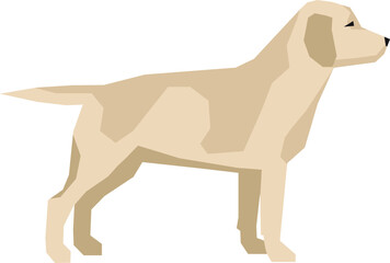 Labrador side view. Happy dog color icon
