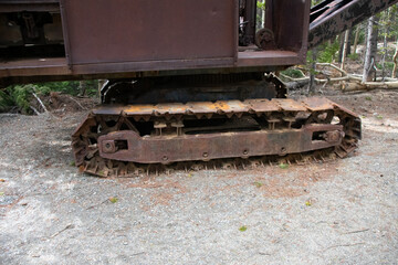 Old steam shovel in the woods colorado