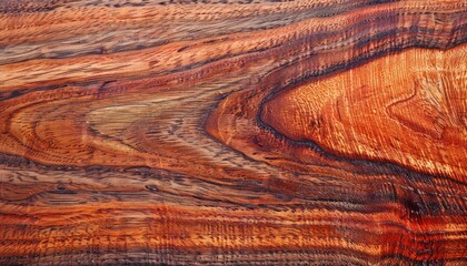 Naklejka premium Fine jatoba wood with rich, reddishbrown hues, perfect for highend millwork, luxury wood texture, premium craftsmanship