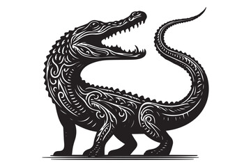 Crocodile silhouette vector illustration