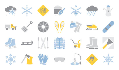 A set of winter weather themed icons
