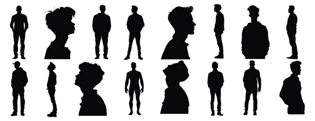 Human silhouette silhouette set vector design big pack of illustration and icon