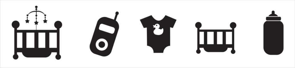Baby related icon set. Icon set for baby infant concept vector illustration