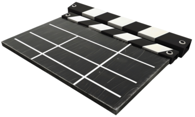 Clapperboard isolated on transparent background. Cinema movie production equipment, film director clap board, studio scene action, cinematography and entertainment industry, take, media, cut
