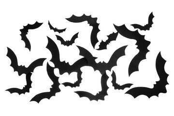 Paper bats for Halloween party on white background