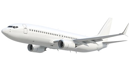 Fototapeta premium White luxury airplane isolated on white background, detailed photo, png.