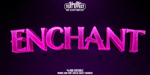 Enchant editable text effect, customizable magic and spell 3d font style