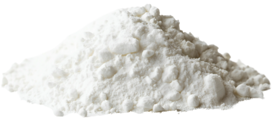 Heap or pile of white baking soda powder isolated on transparent background. Sodium cooking food ingredient, culinary kitchen household carbonate or bicarbonate product, alkaline, recipe, neutralizer