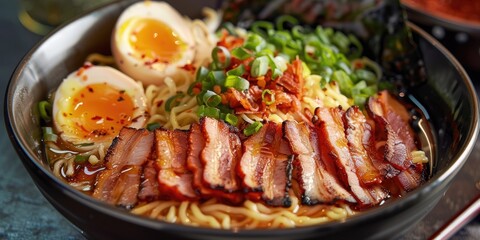 Spicy Ramen Bacon Dish Image