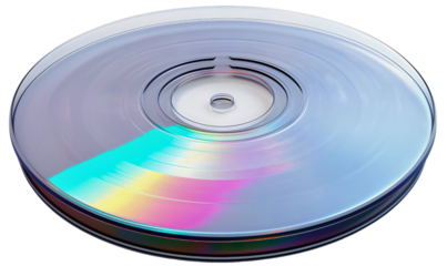 CD DVD disk isolated on transparent background. Circle cd-rom technology for computer data information digital storage, compact plastic media object, recordable, shiny, reflection