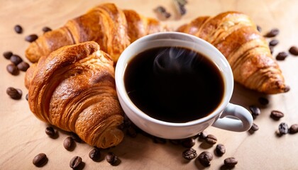 coffee break with croissants