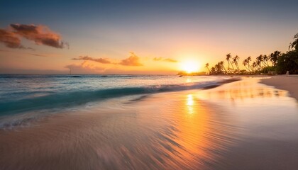 sunrise at bayahibe beach with smooth water la romana dominican republic