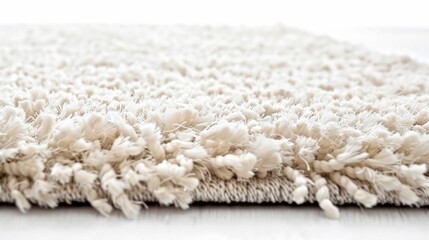 Fuzzy carpet on white background. Interior element