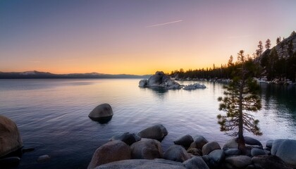 Fototapeta premium dusk at lake tahoe