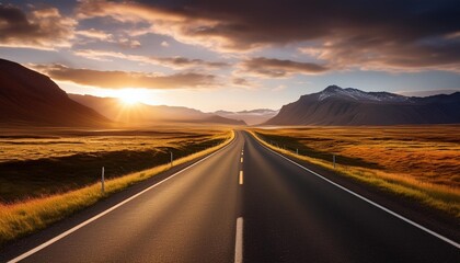 Fototapeta premium long road ai generated