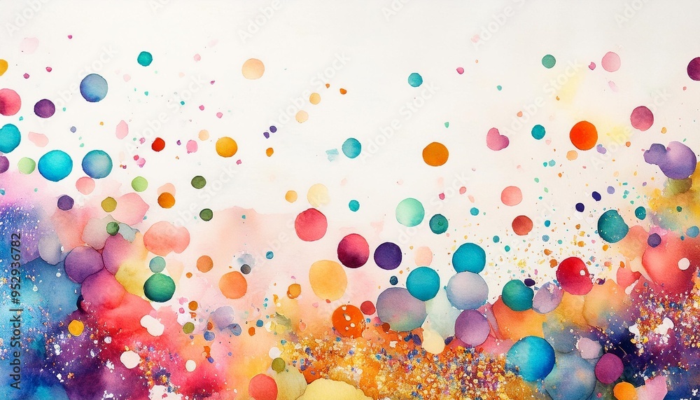 Wall mural watercolor illustration of a background with confetti art illustration generative ai