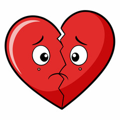 Broken heart, vector image