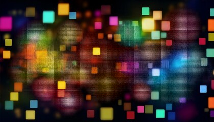 moving spots in pixel image motion beautiful pixel glow on black background moving spots of colored radiance in pixel image