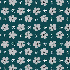 Simple floral seamless pattern for fabric flower vector 