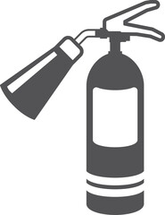 Fire extinguisher black icon. Flame safety tool