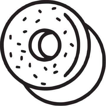 recommend clip art: Bagel line icon