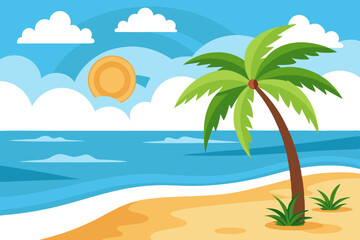 Sunny Beach Paradise Palm Trees and Gentle Waves for Ultimate Relaxation