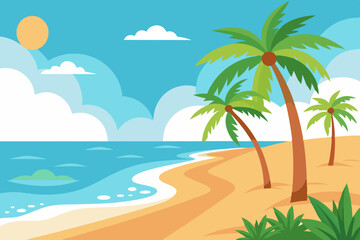 Sunny Beach Paradise Palm Trees and Gentle Waves for Ultimate Relaxation