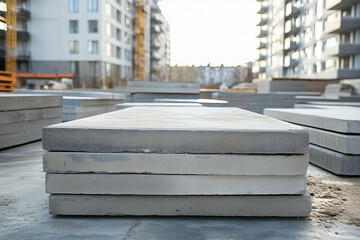 Urban Renewal: Batch of Concrete Slabs in a Renovation Area