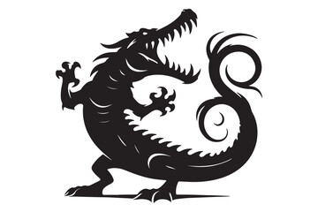 Crocodile silhouette vector illustration