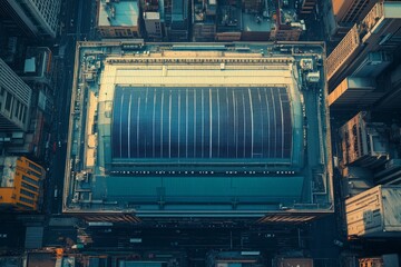 Fototapeta premium Solar Roof Monitoring with IoT Overlay: Visualizing the Integration of Real-Time Data and Advanced Technology in Energy Management. Highlighting the Efficiency and Connectivity of Smart Solar Solution