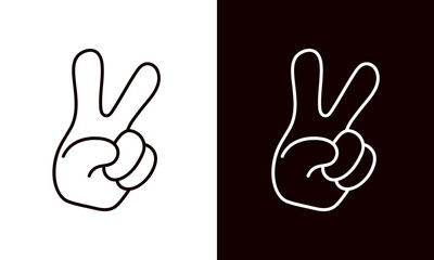 チョキの手のシンプルイラスト