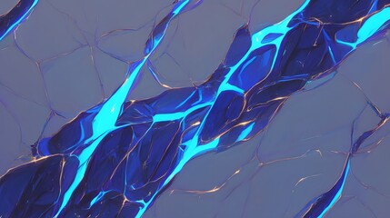 Abstract Blue and Gold Liquid Pattern.