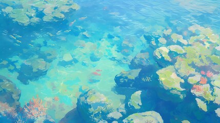 Fototapeta premium Underwater Coral Reef with Fish.