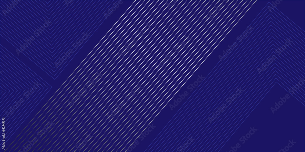 Wall mural vector abstract geometric stripe diagonal blue gradient line. minimal futuristic diagonal irregular 