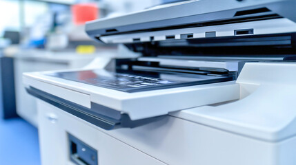 Digital laser office printer, a modern digital device used for printing, copying, and document scanner, equipment in a business or workplace photocopier machine