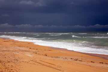 Storm over beach