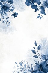 Elegant Blue Floral Invitation Design with White Background
