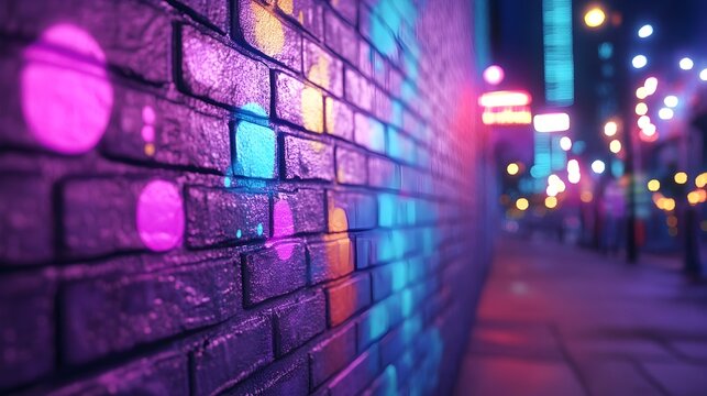 Luminous Graffiti Murals Adorn Shadowy City Wall with Vivid Subversive Street Art and Experimental Urban Imagery