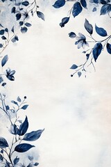 Elegant Blue Floral Invitation Design with White Background