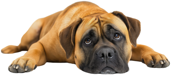 Lovely brown mastiff animal isolated, a large and friendly dog strength and loyalty, big bulldog breed, perfect pet and guardian for any home