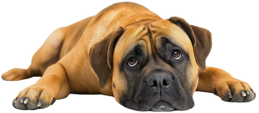 Lovely brown mastiff animal isolated, a large and friendly dog strength and loyalty, big bulldog breed, perfect pet and guardian for any home