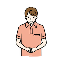 頭を下げて謝る女性ヘルパー