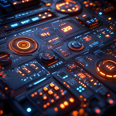 Obraz premium Futuristic Technology Interface 3D Illustration